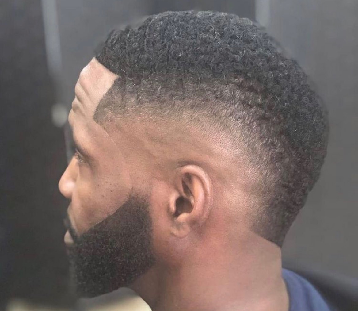 Burst fade with shaped beard