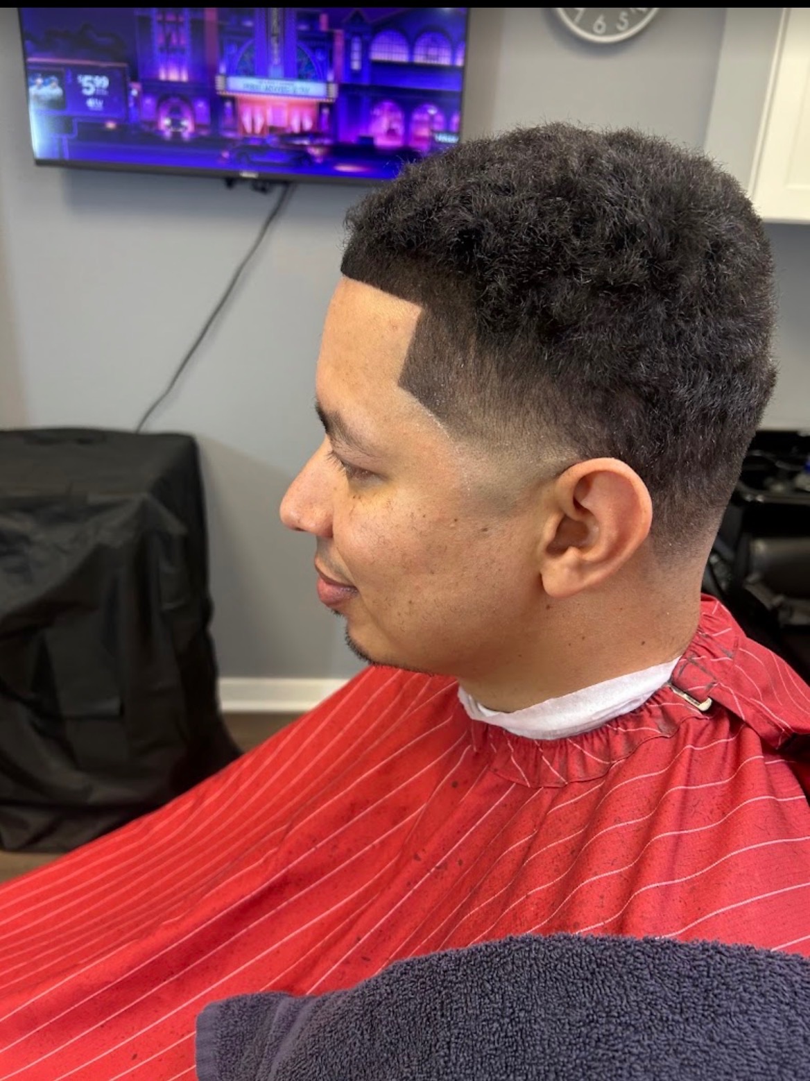 Curly top with mid fade
